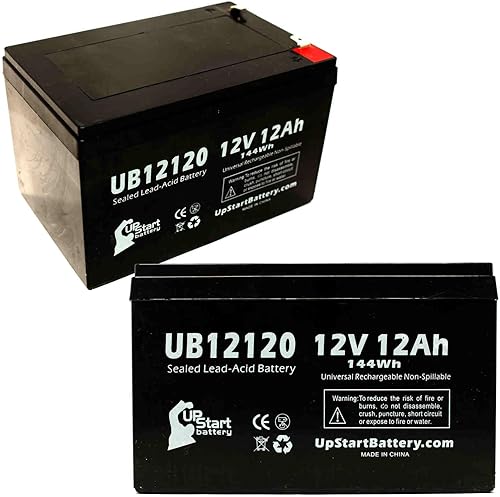 2x PackPM Batería la12120Batería de repuesto (12V, 12Ah Universal UB12120Sealed Lead Acid, 12000mAh, F1Terminal, AGM, sla)Incluye 4adaptadores de