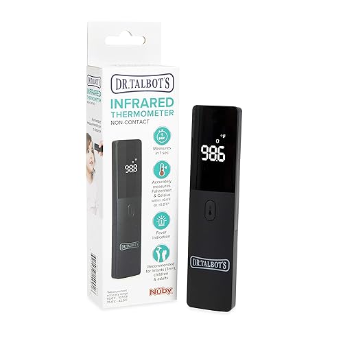 Vista 14 de Dr. Talbot's Easy Handle - Termómetro infrarrojo sin contacto con pantalla LED, indicador de advertencia de fiebre, lectura precisa en 1 S
