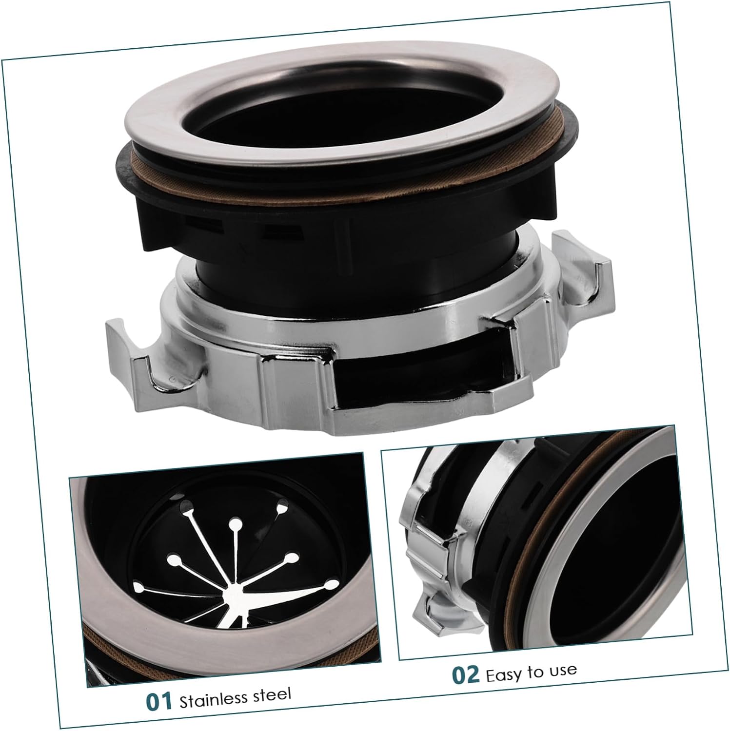 COLLBATH Garbage Disposal Drain Flange Splash Guard Stainless Steel Insert Easy Install Sink Flange Accessory