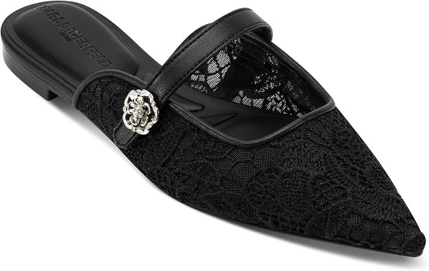 KARL LAGERFELD Womens Vadyn Pointed Toe Flat Loafer Mules