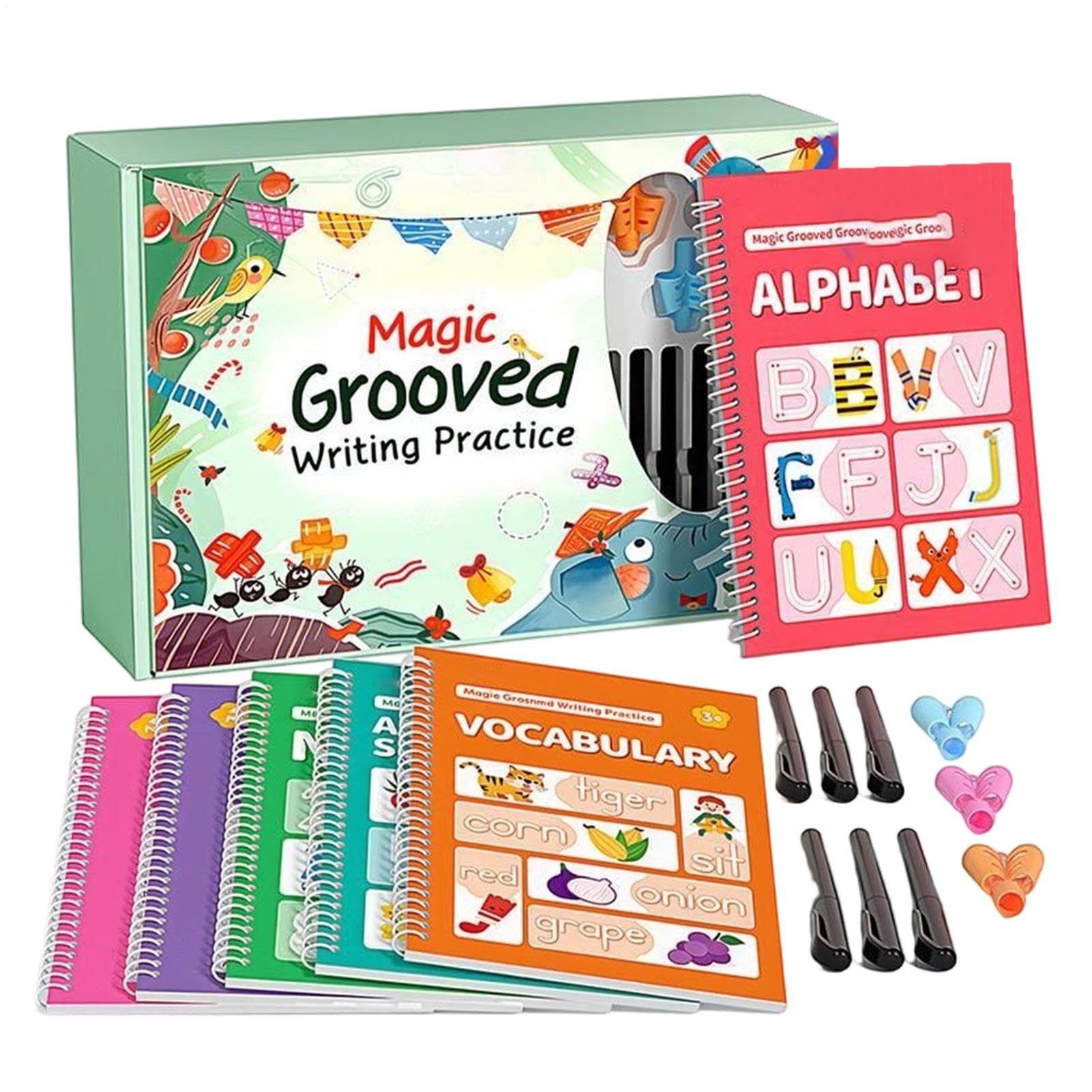 Libro De Práctica De Escritura Infantil Aprendizaje Con Libro De Caligrafía | Libro De Práctica De Caligrafía Con Agarre Para Lápiz Para Niños Y Niñas De Preescolar Jardín