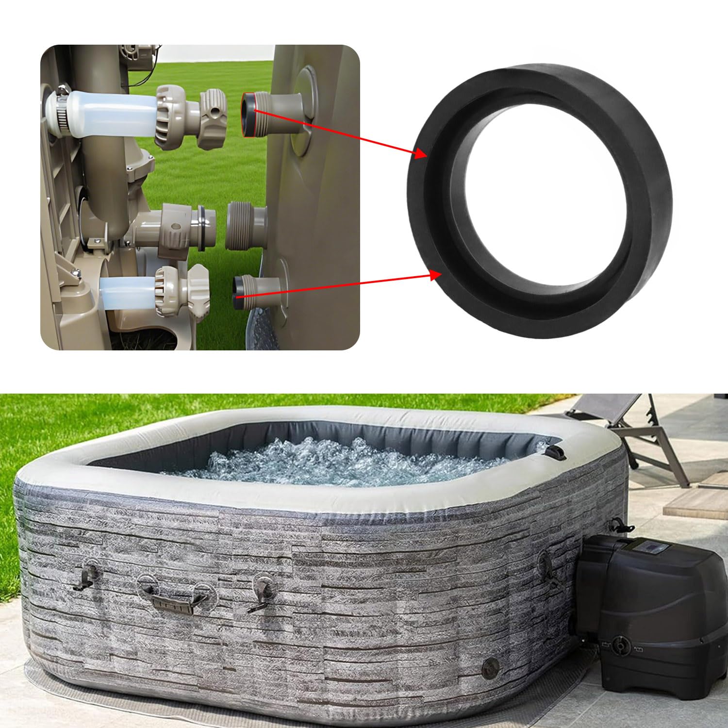 Joints d'Entrée et de Sortie pour Intex Pure Spa 11699, Remplacement Simple Spa, 2 Pièces