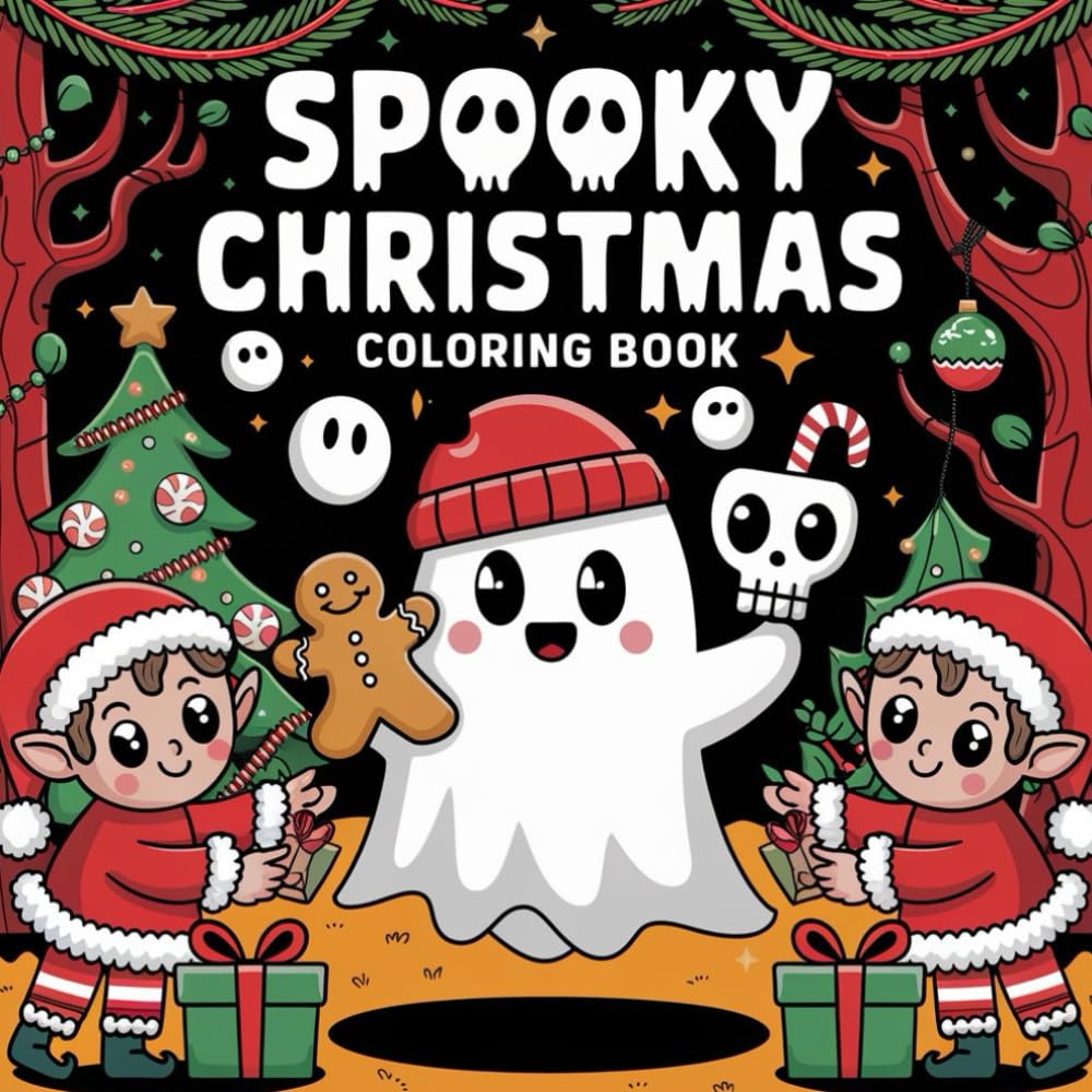 Spooky Christmas Coloring Book: Merry and Spooky Christmas Relax with Ghosts, Creatures, and Holiday Cheer in This Coloring Book