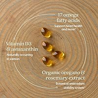 Vista 3 de New Chapter Suplemento de aceite de pescado: aceite de salmón de alaska silvestre Wholemega con omega-3 + vitamina D3 + astaxantina + capturado