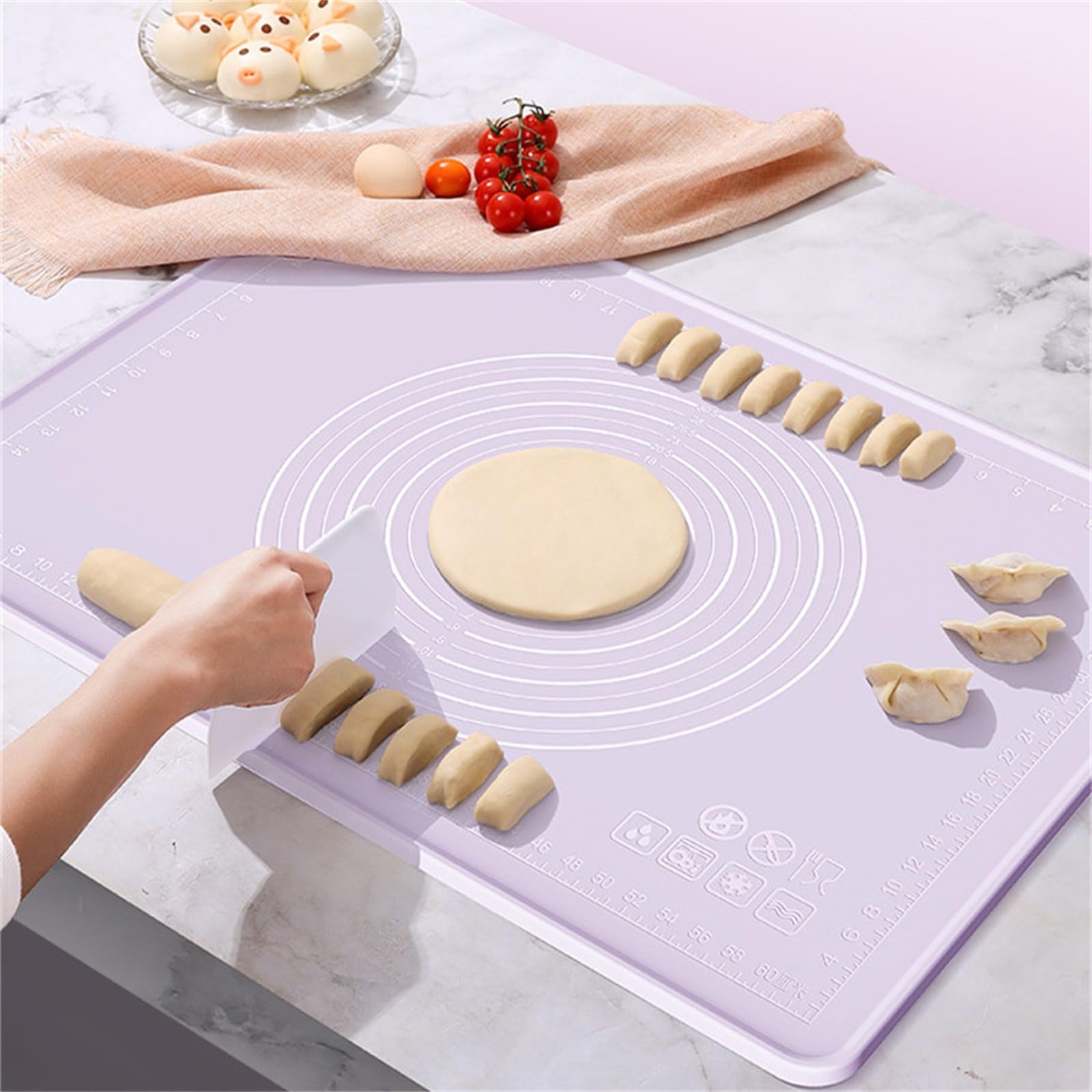 Tappetino da Forno da Cucina Tappetino for impastare in silicone for addensare Pannello Piastra in plastica Antiaderente per Qualsiasi Luogo(50x70cm)