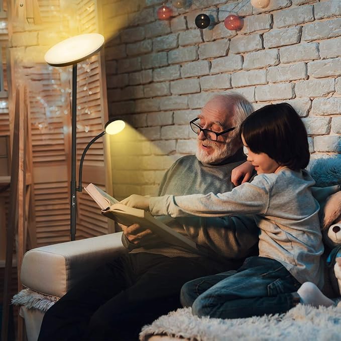 SOARZ Led-vloerlamp - Torchiere vloerlamp met verstelbare leeslamp photo 2