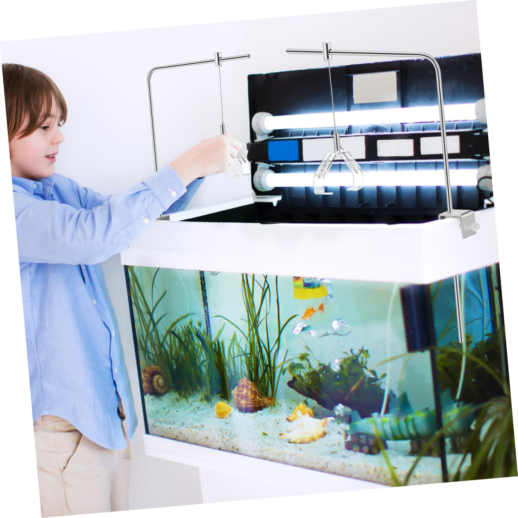 2 Stück Aquarienlampenhalterung Verstellbar aus Aluminiumlegierung