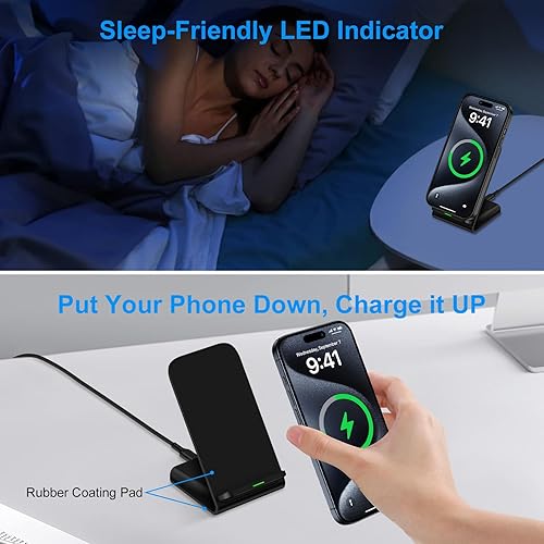 Miniatura 5 de Fast S24 Ultra Samsung - Soporte de cargador inalámbrico, paquete de 2 estaciones de carga inalámbrica de 15 W para Samsung Galaxy S24 Plus S23 FE