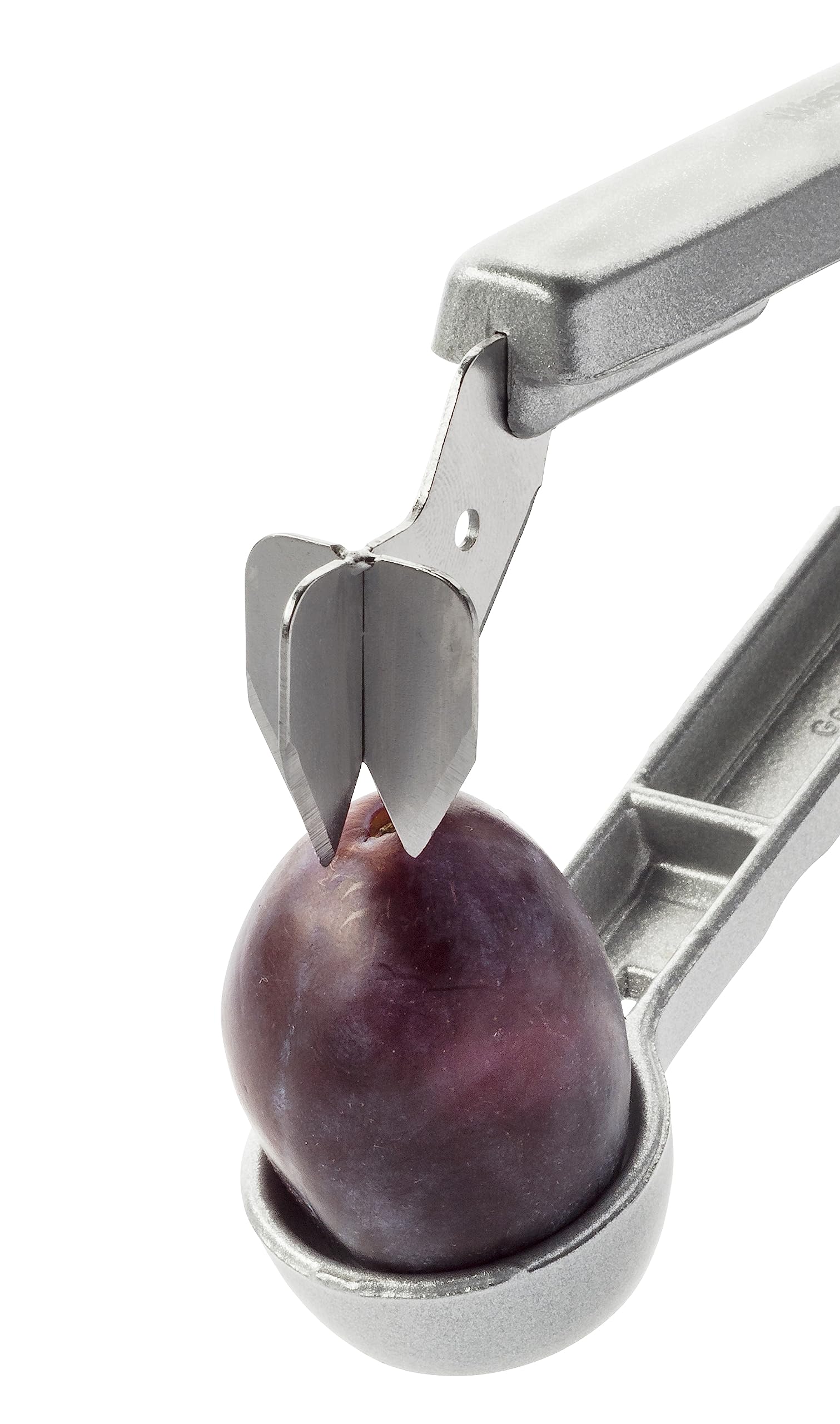 Westmark Set: 1 Dénoyauteur à Cerises + 1 Dénoyauteur à Prunes pour des Fruits prêts à être Cuisiner, Aluminium, Revêtement alimentaire, Lame en Acier inoxydable, Kernex et Steinex, Argenté, 401022E6