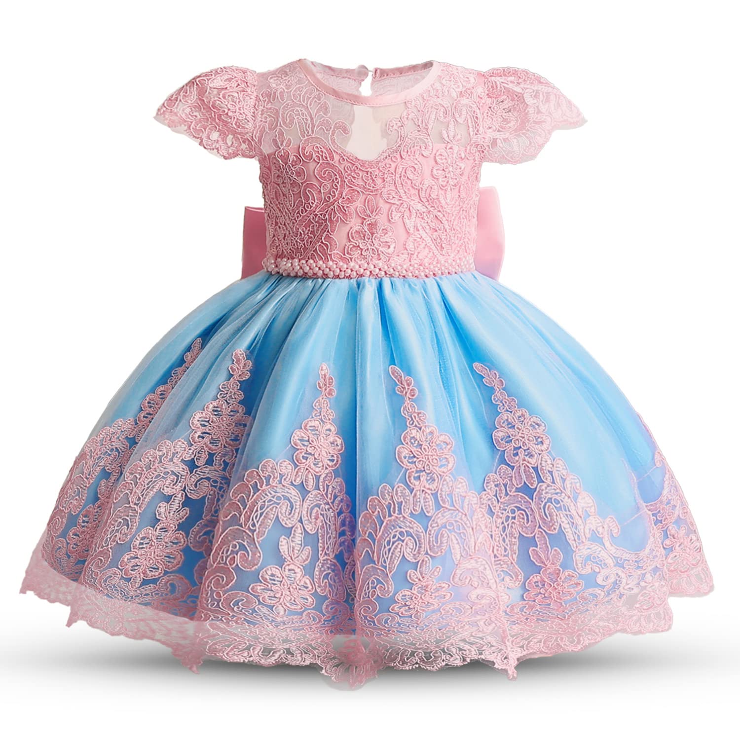Absead Bebé Chica Flor Vestido Cordón Princesa Tutú Pompa Fiesta Vestidos