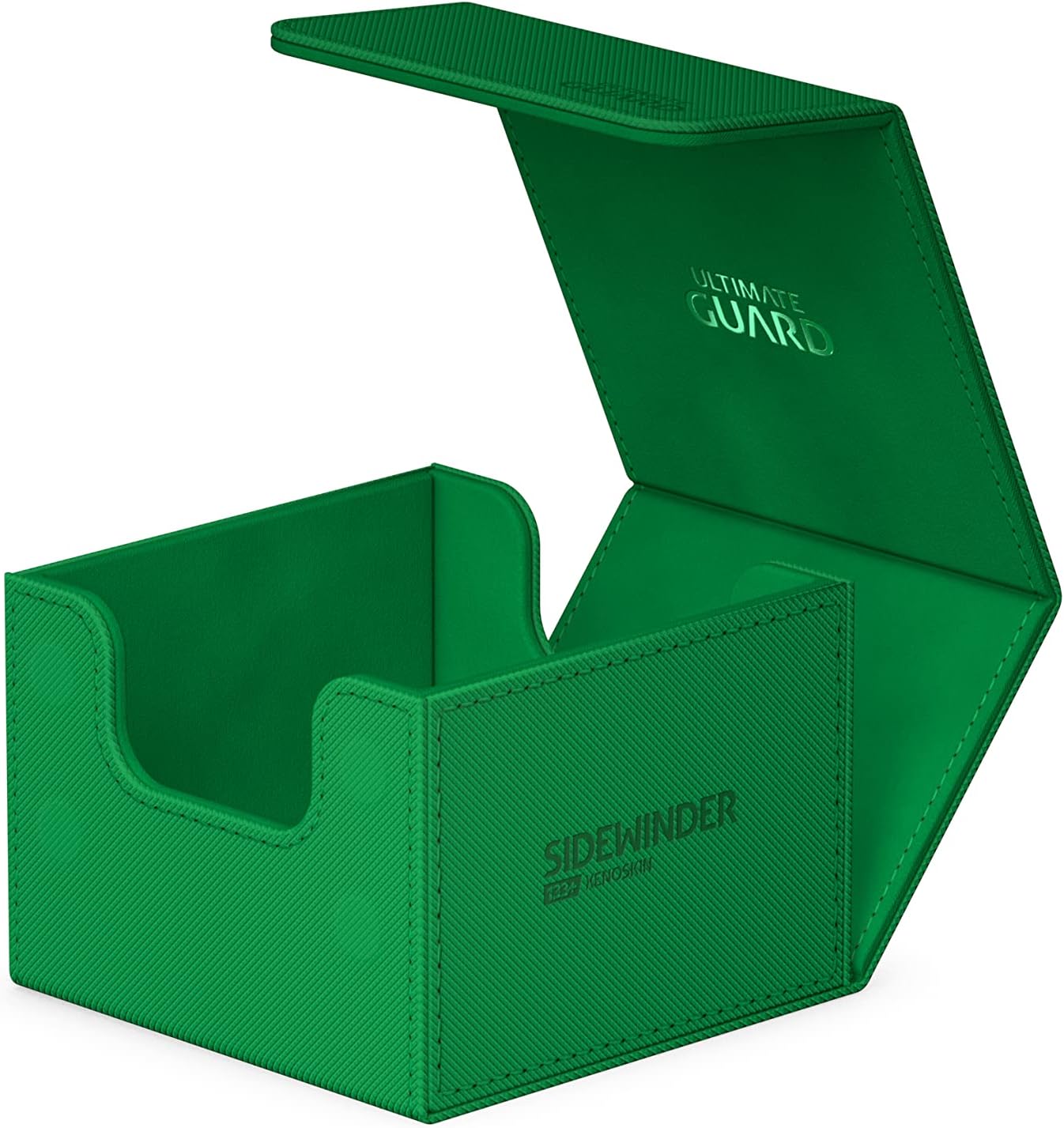 Ultimate Guard Sidewinder 133+, Deck Box for 133 Double-Sleeved TCG Cards, Green, Magnetic Closure & Microfiber Inner Lining for Secure Storage