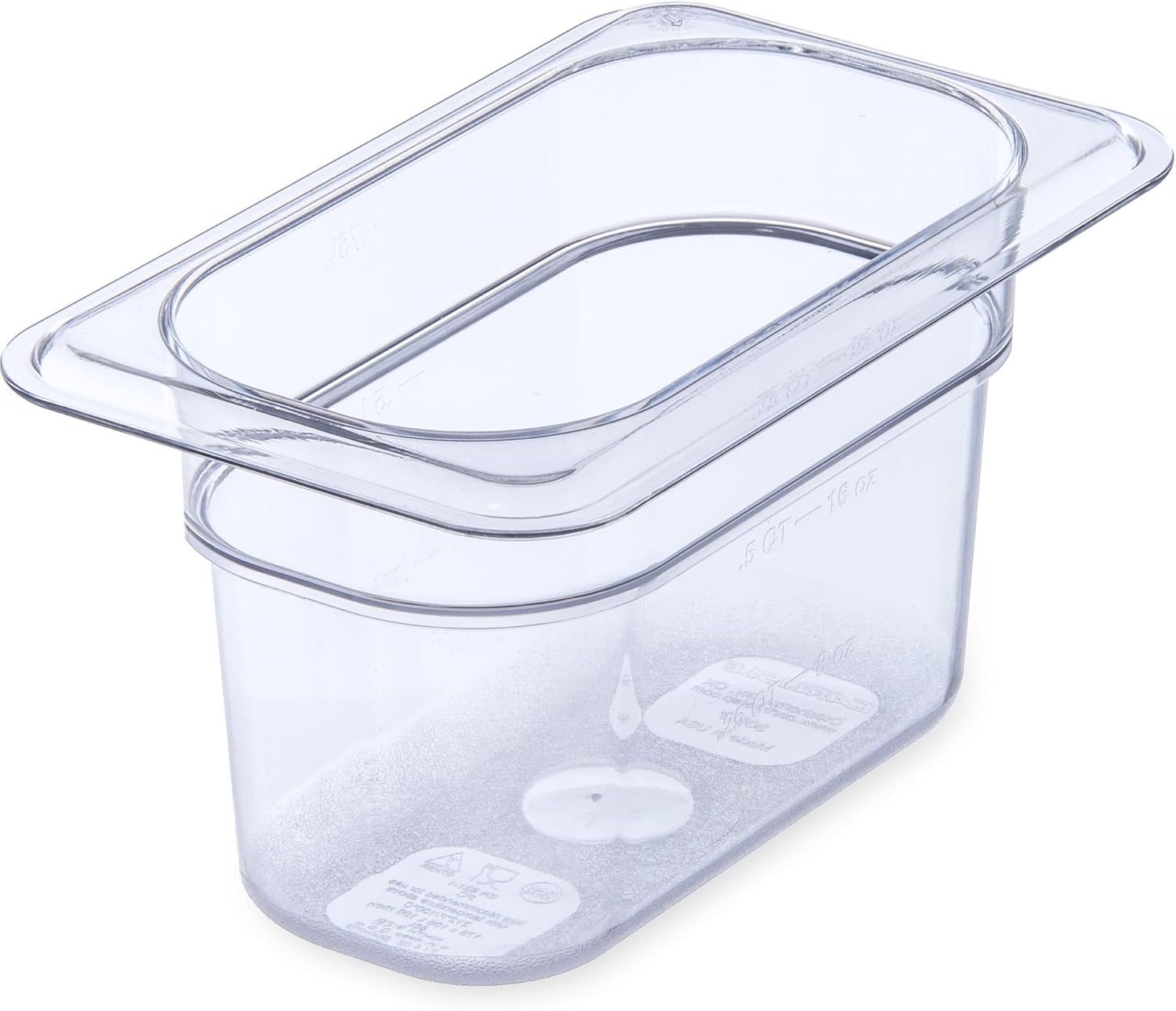 Carlisle FoodService Products Plastic Food Pan 1/9 Size 4 Inches Deep Clear