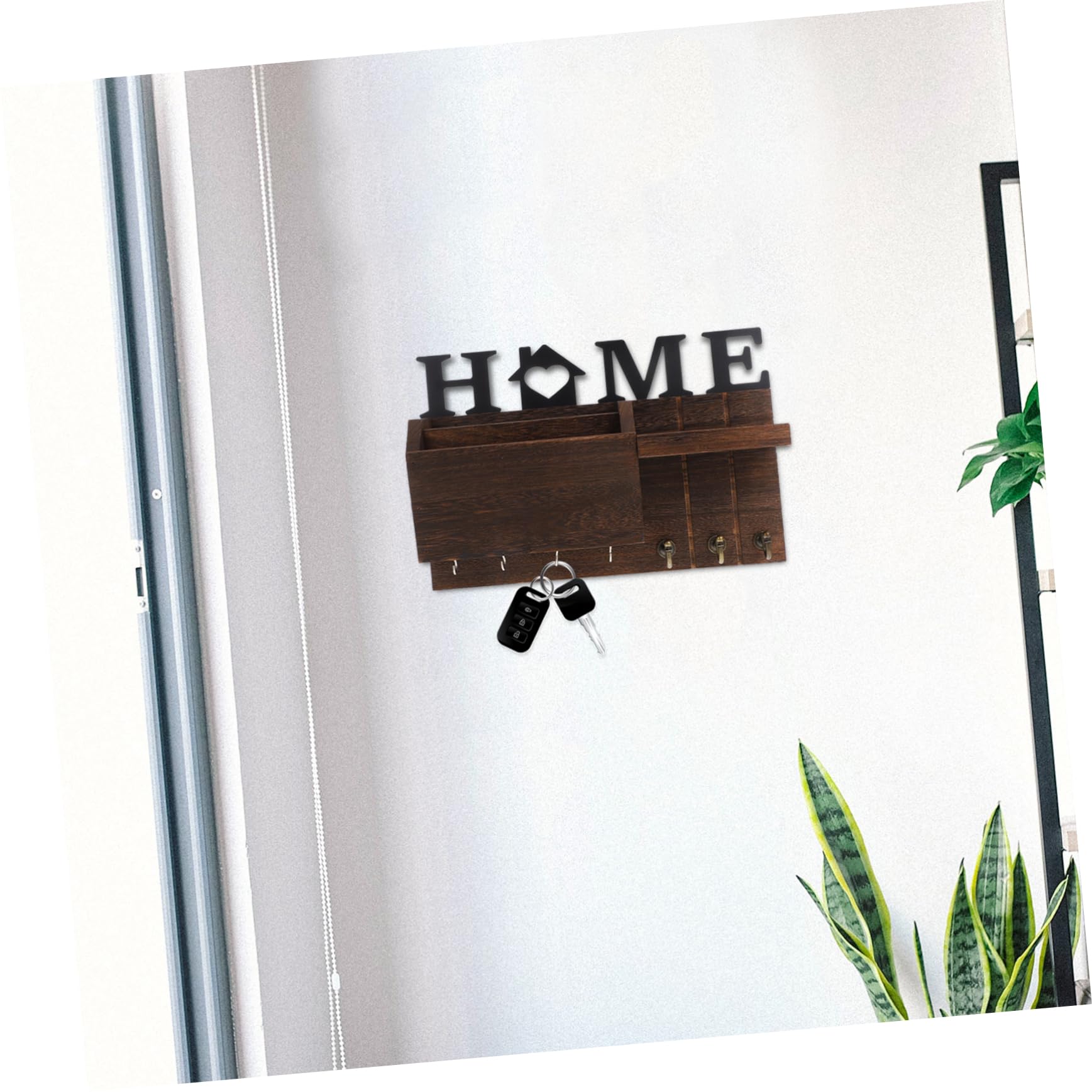 Porte-clés Mural Vintage en Bois Massif Boîte Courrier
