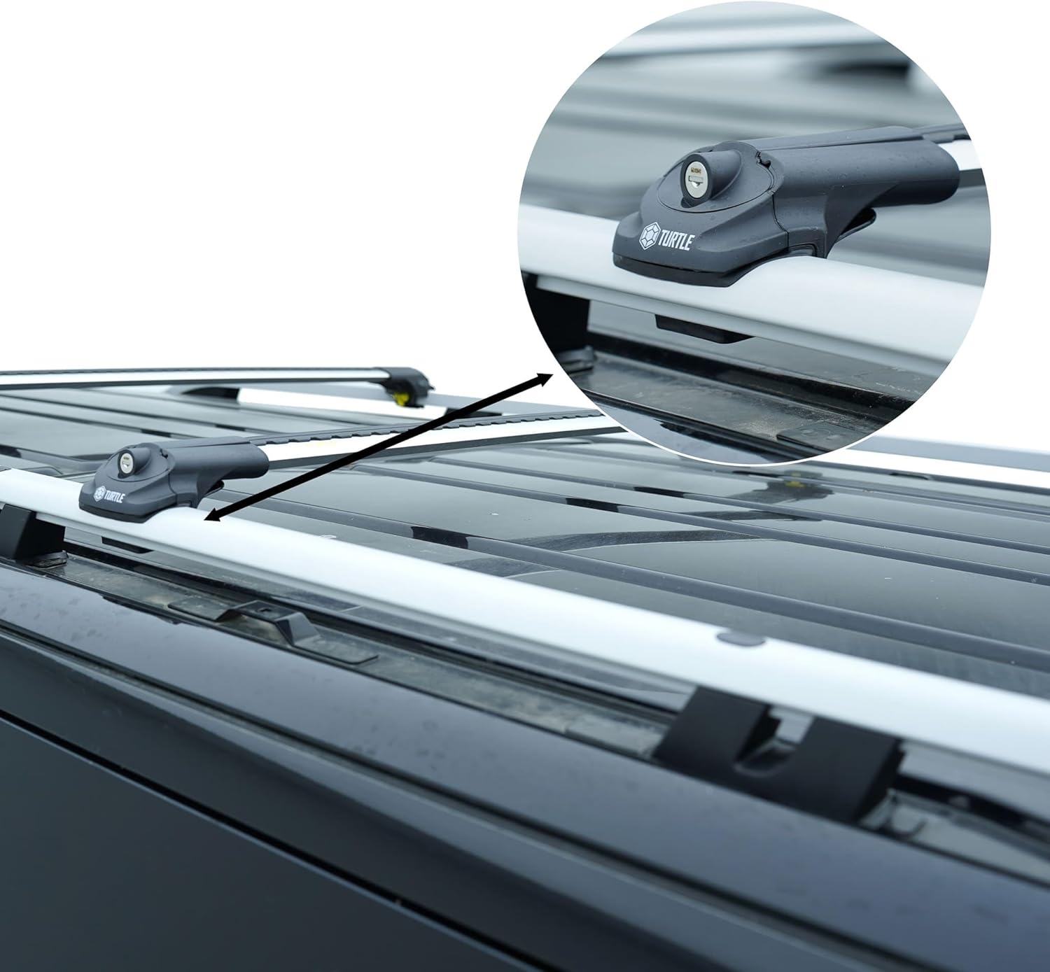TURTLE Compatible with Renault Express 2021-2024 Crown roof Rails | Silver