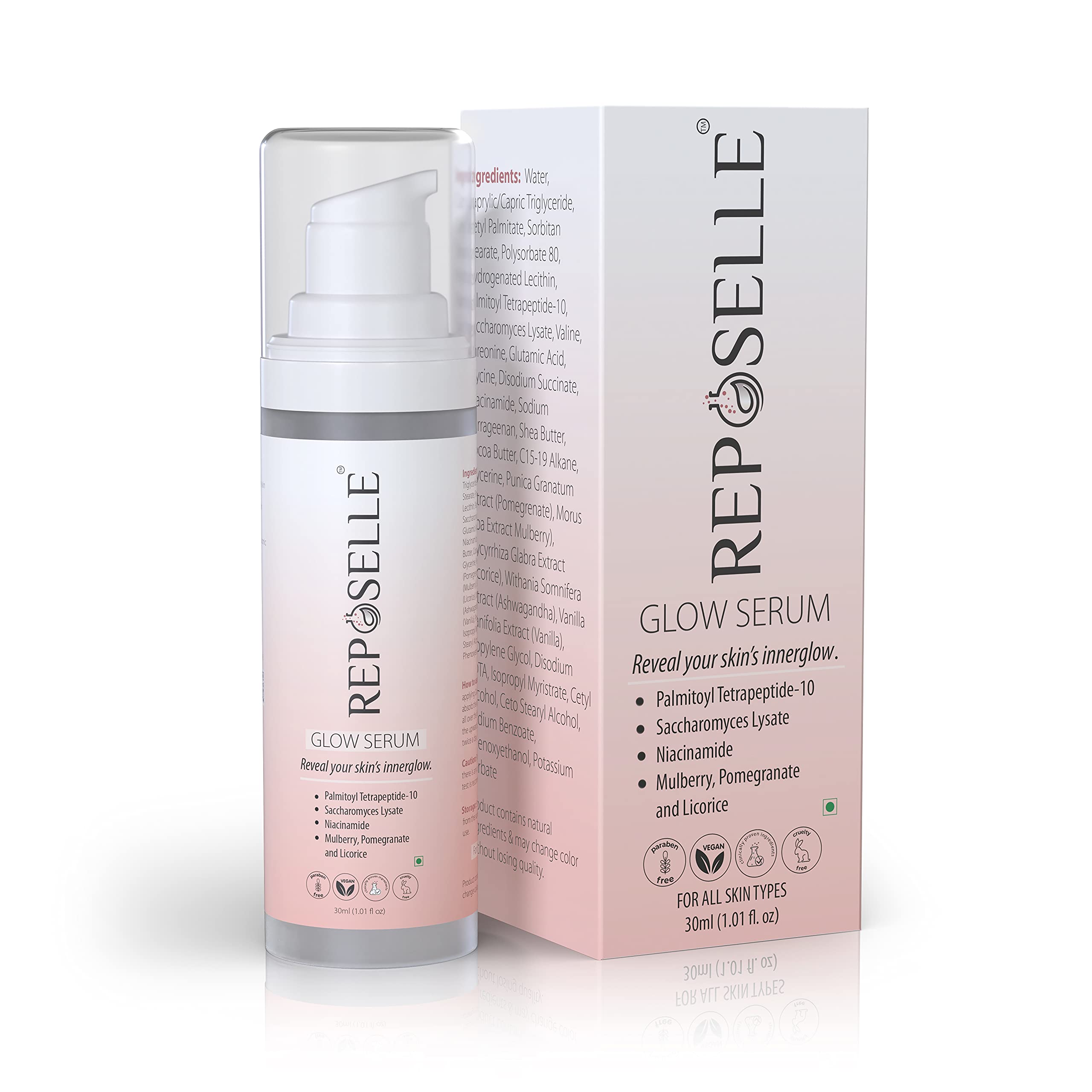 Glow Serum | Crystalide Peptide | For Luminous-Looking Complexion, Crystal Skin | Suits All Skin Types | Fragrance-Free | 30ml