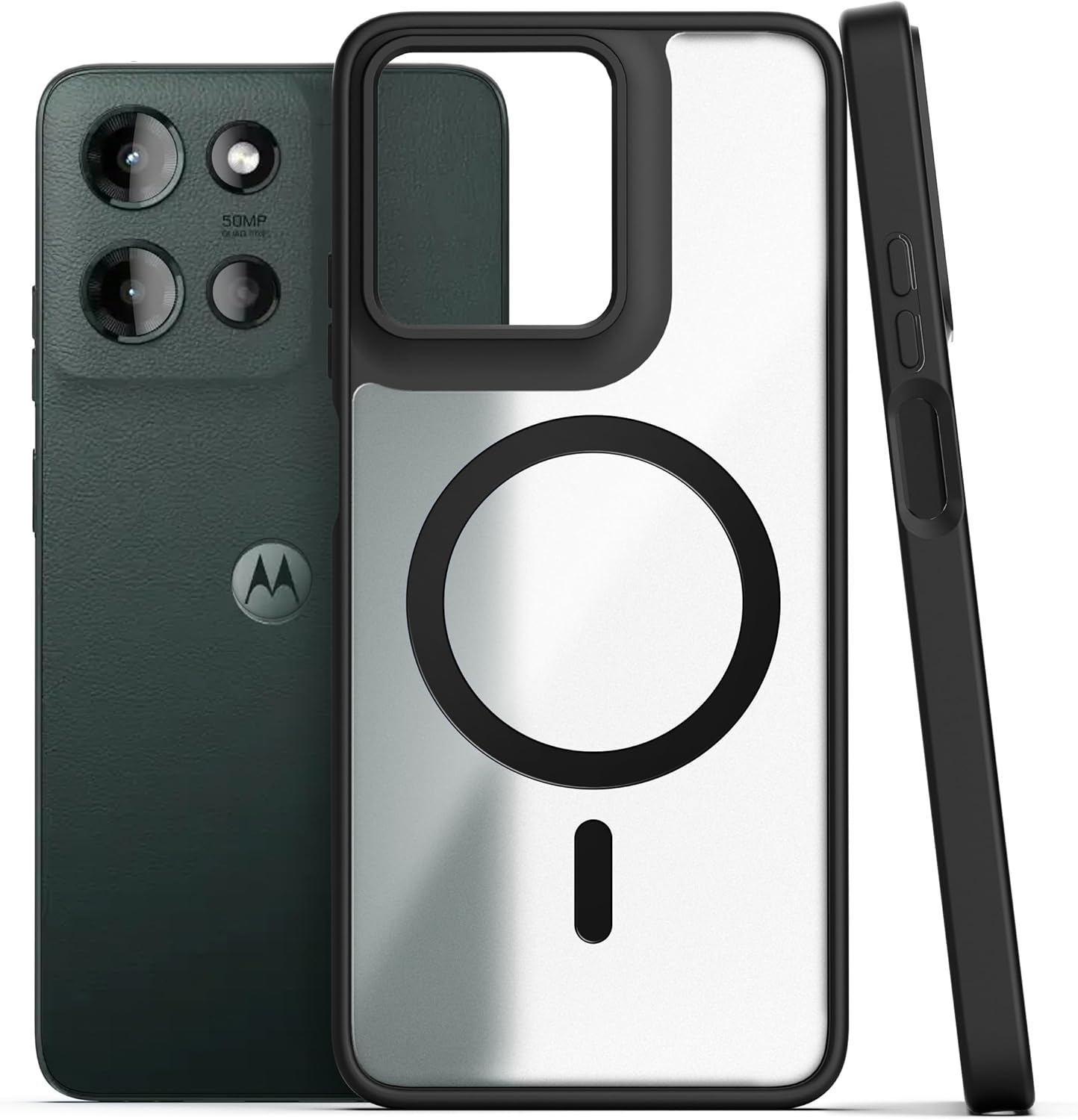 Encased SlimShield for Moto G 2025 Case with Belt Clip - Dual Hybrid Translucent Cover and Phone Holster (Black) - Image 6