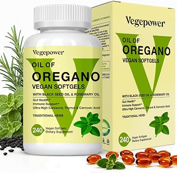 Oil of Oregano with Black Seed Oil & Rosemary, 240 Vegan Softgels