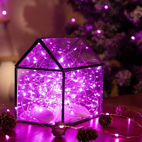 Miniatura 4 de Paquete de 12 luces LED de hadas con pilas, cable plateado impermeable de 7 pies, 20 luces LED de alambre de cobre delgado en colores pastel para