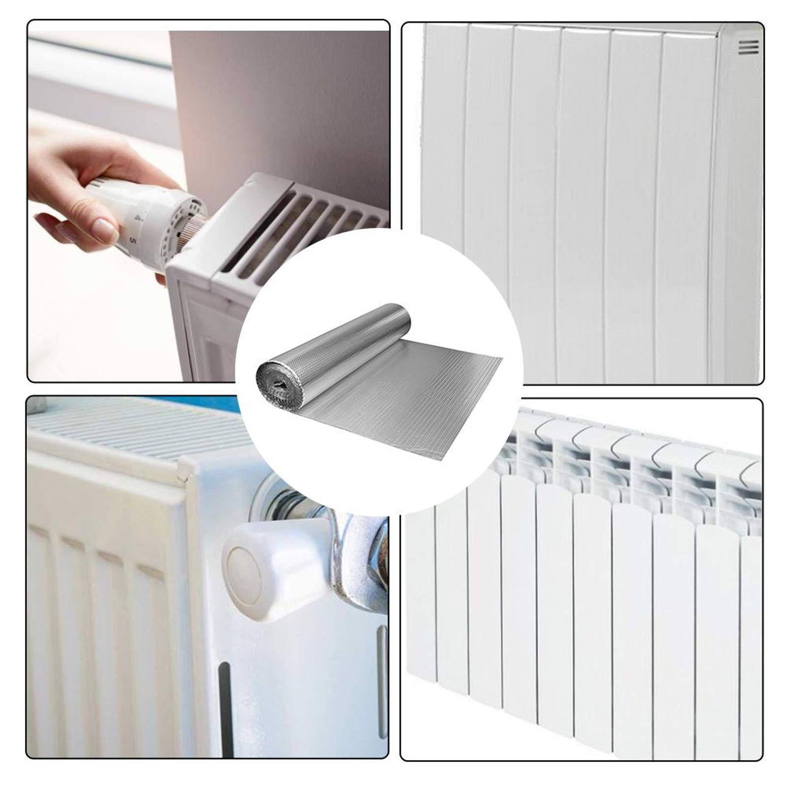 Isolante Termico con Bolle d'aria, Pannelli Riflettenti Termosifoni, Lamina Isolante Rivestimento Isolante, Isolamento Termico Lamina Isolante per Radiatore, Isolamento Dietro Radiatori ( Size : 1x8m