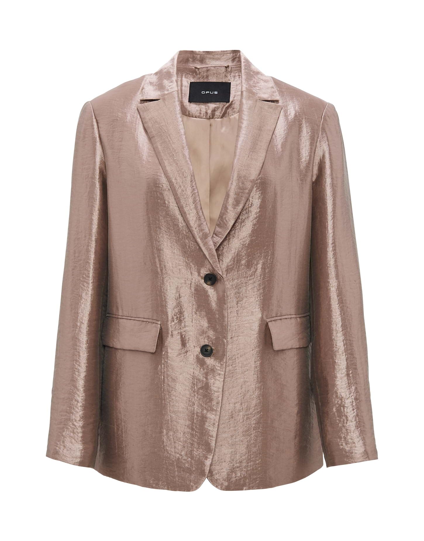 OPUS Damen Blazer | Regular aus glänzendem Viskose Mix warm Taupe
