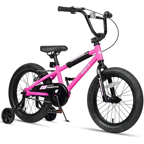 12 14 16 18 Inch Kids Bike BMX Style Bicycle with Training Wheels Coaster Brake for 2-10 Years Old Toddlers Boys Girls Multiple Colors