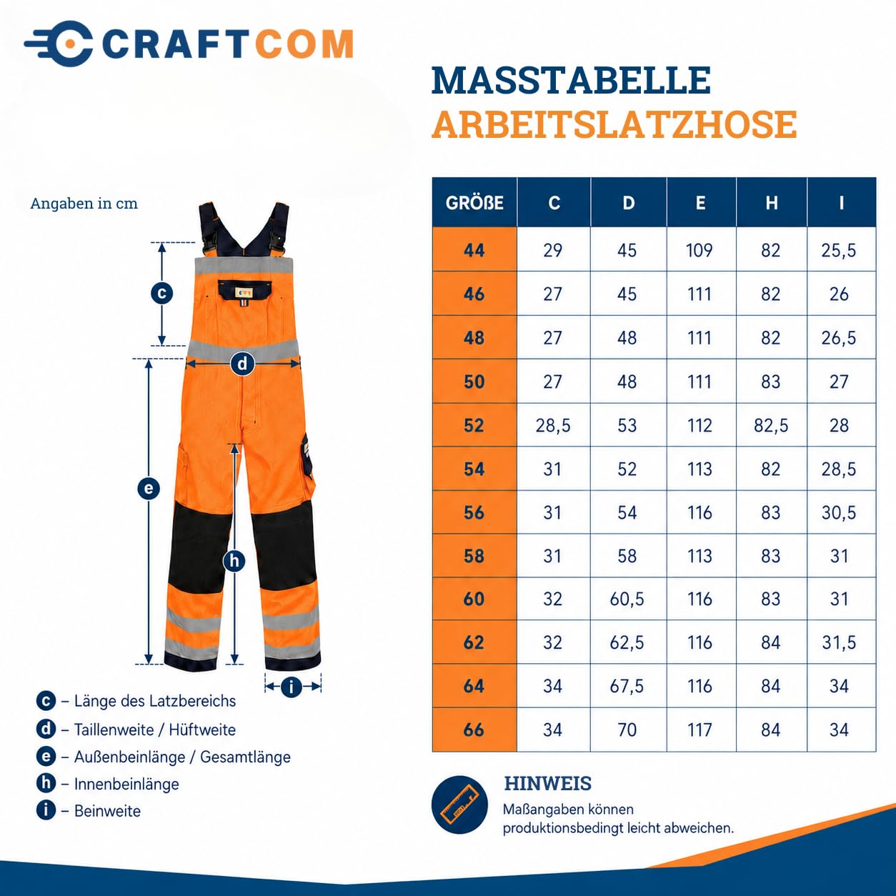 Generisch CraftGear® Salopette de travail pour homme - Longue salopette de travail réfléchissante avec bretelles pour l'extérieur