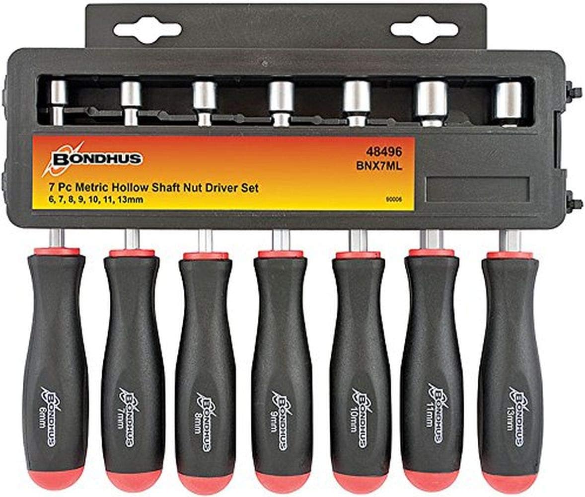 Bondhus 48496 Hollow Shaft Nut Driver Set, 7 Piece