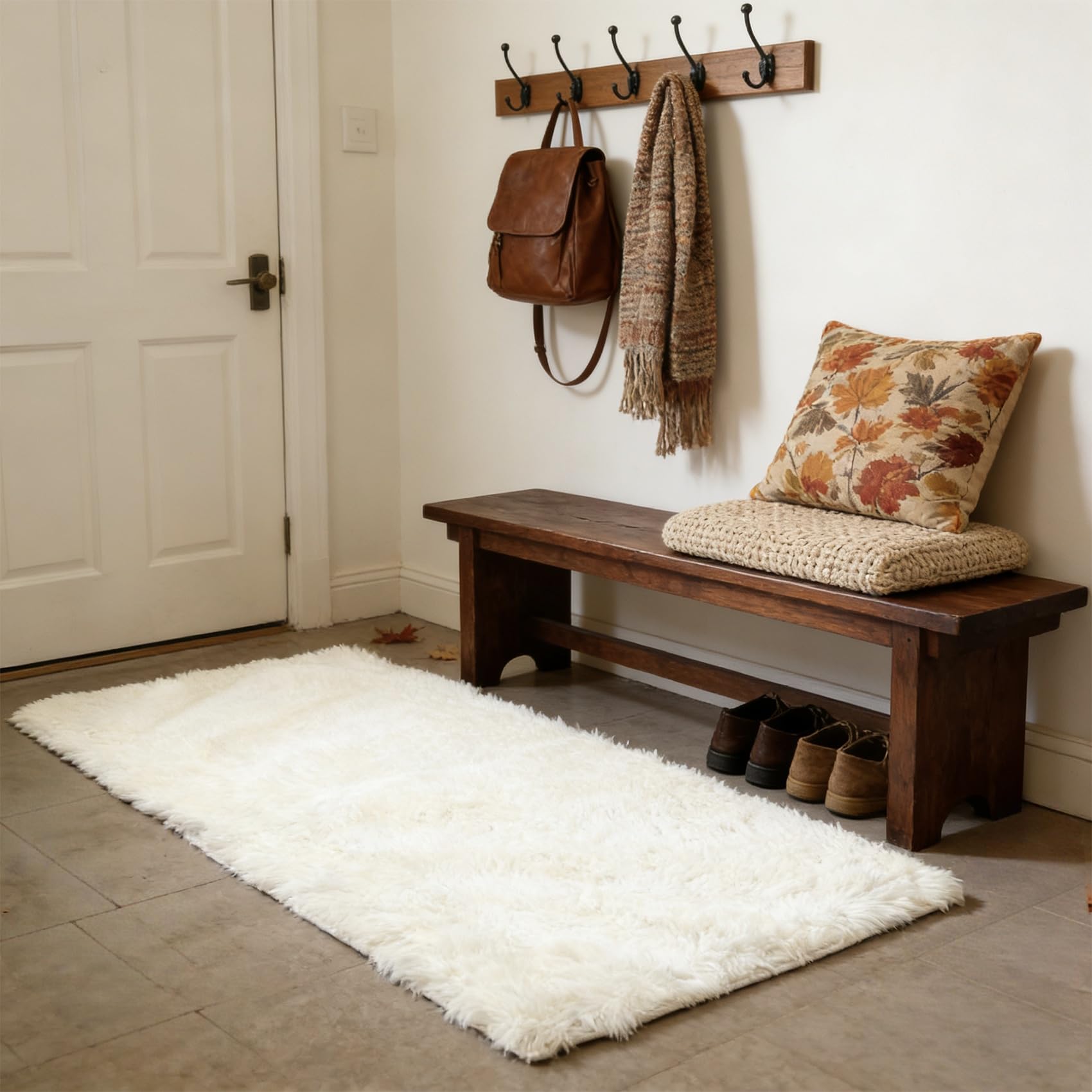 Tapis de salon doux et moelleux 290 x 200 cm facile à entretenir blanc