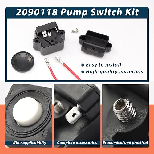 Miniatura 6 de 02090118 Kit de interruptor de bomba de repuesto para Flojet con interruptor de presión de 40 Psi y cables de cable