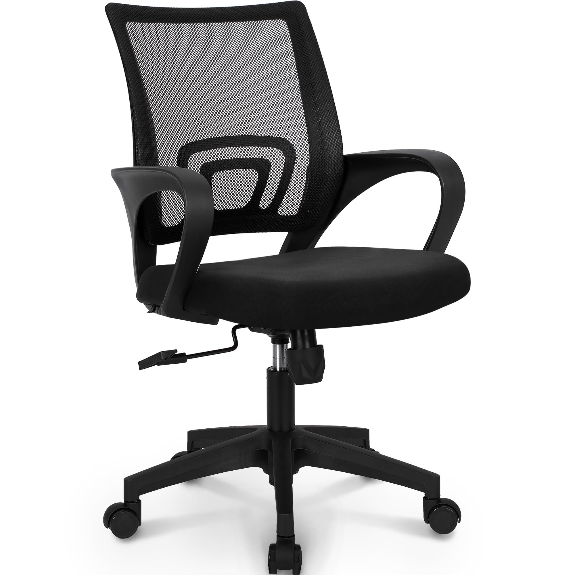 neo chair office desk computer chair ergonomic mesh gaming cushion seat with comfy lumbar mid back support adjustable height swivel rolling wheels for home task (mesh black)
