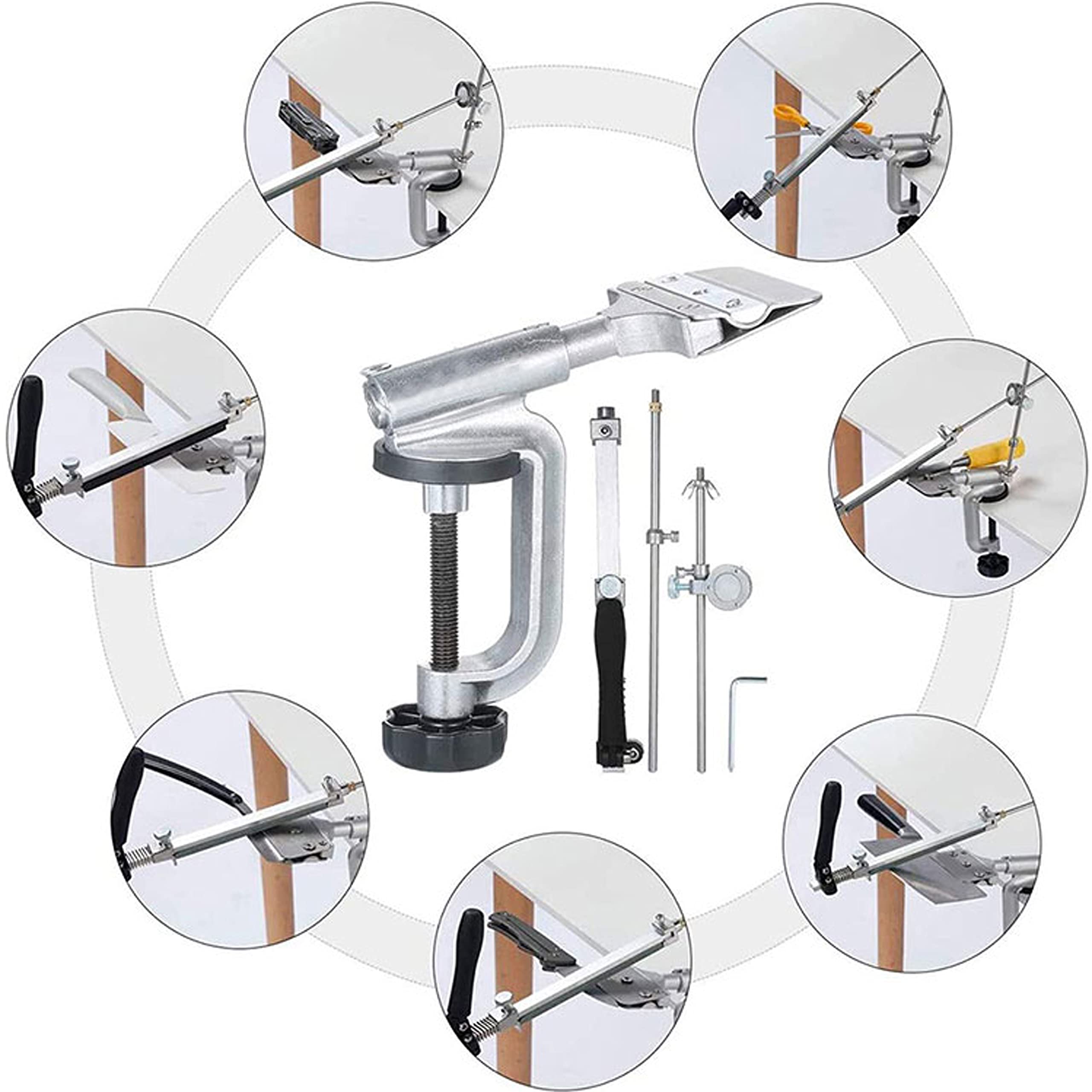 Retoo Afilador de cuchillos profesional Afilador de cuchillos de precisión Afilador de cuchillos Afilador de cuchillos profesional para cuchillos de cocina Cuchillos de chef Todos los Rotación de 360°