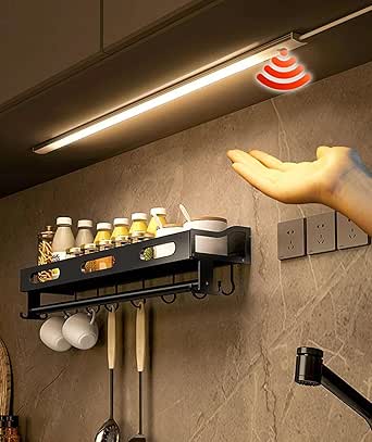 JVURICE LED Cuisine Sous Meuble,Lampe Placard Avec Détecteur De Mouvement, 20 Cm, 6500K Et Intensité Variable, 1500 MAh Rechargeable USB Lampe LED Sans Fil, Dressing Placard Escalier Couloir(3 Pack