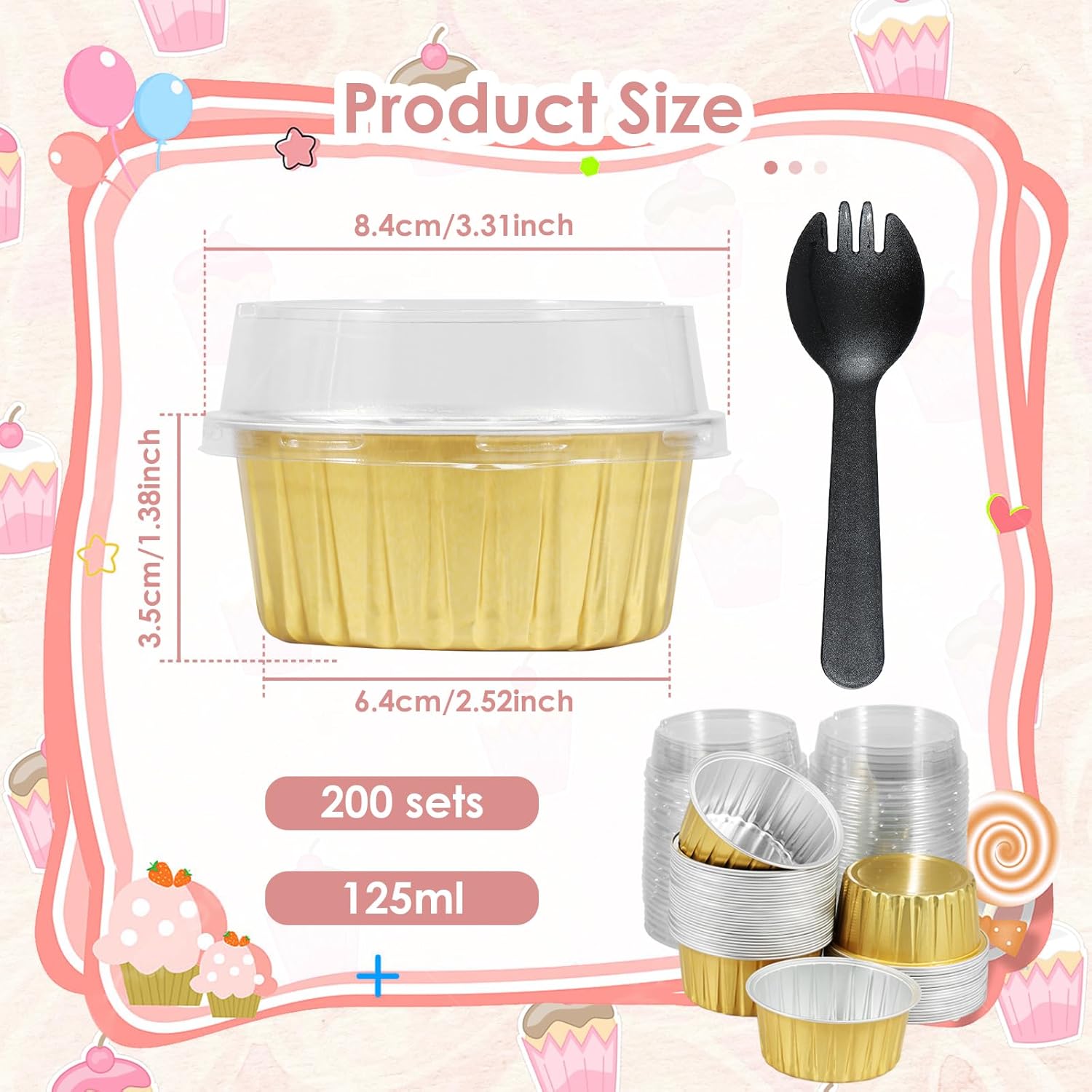Aluminum Foil Baking Cups Versatile Portable Cupcake Holder Dessert Pudding Ramekin Holders Reusable Aluminum Foil Ramekins Safe Foil Pans Cups Baking Cups for Roasting Tart US