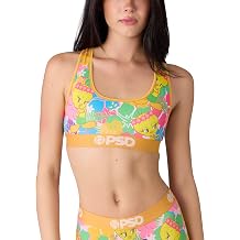PSD Underwear Womens Sports Bra - Looney Tunes, Medium Support Sports Bras for Women, Racerback, Womens Loungewear Bras