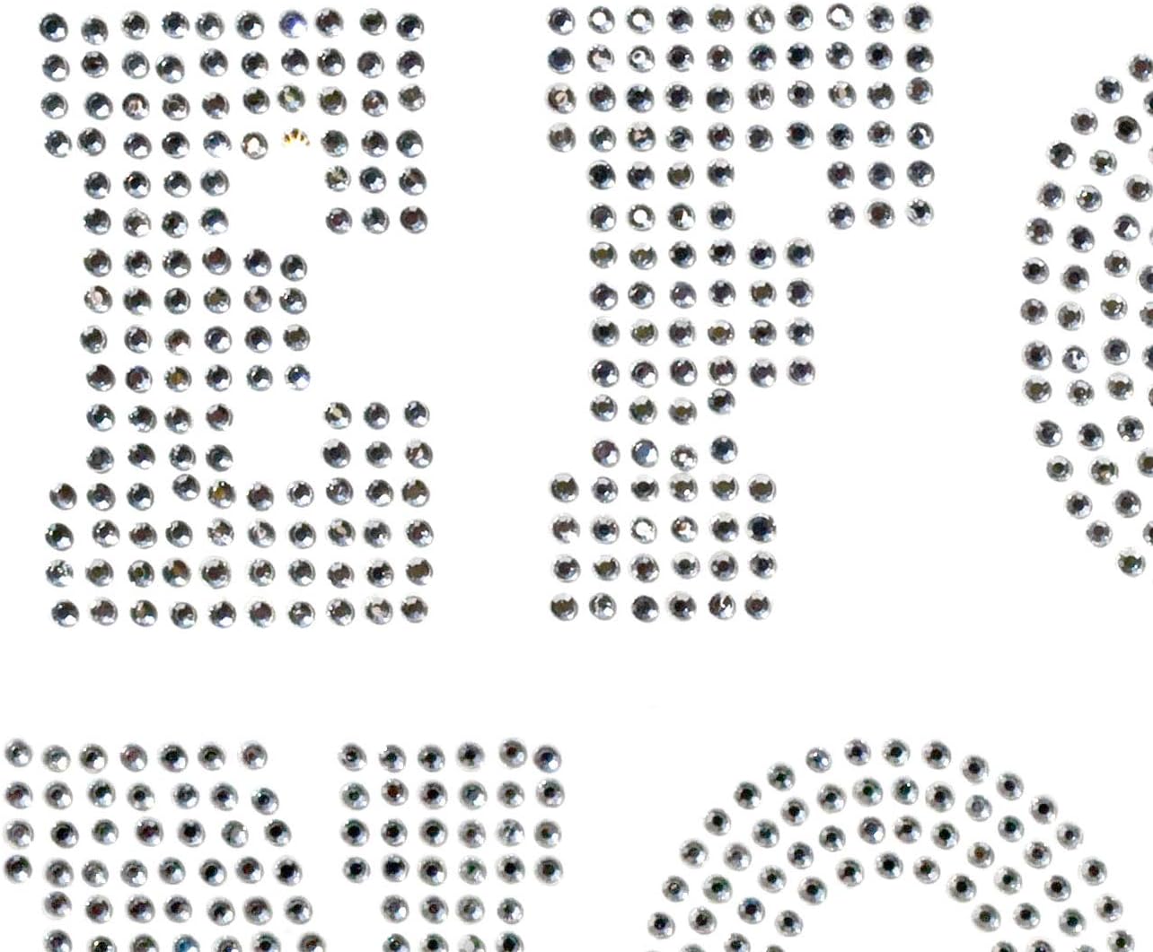 Pick Any 20 Letters - Large Block Alphabet Letters A to Z Clear Rhinestone Iron on Hotfix Transfer Bling DIY