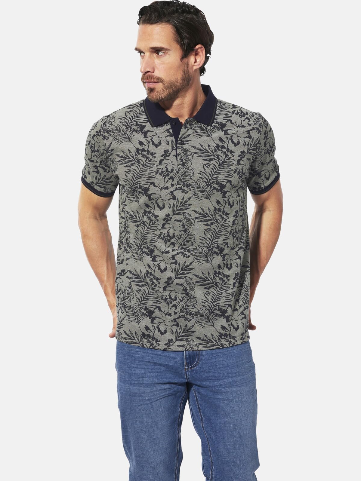 BABISTA Herren Poloshirt Duitezzi | floral gemustert, mit Polo-Kragen, Männer Freizeit-Shirt mit Muster, aus 100% Baumwolle, Hawaii-Hemd, große Größen XL