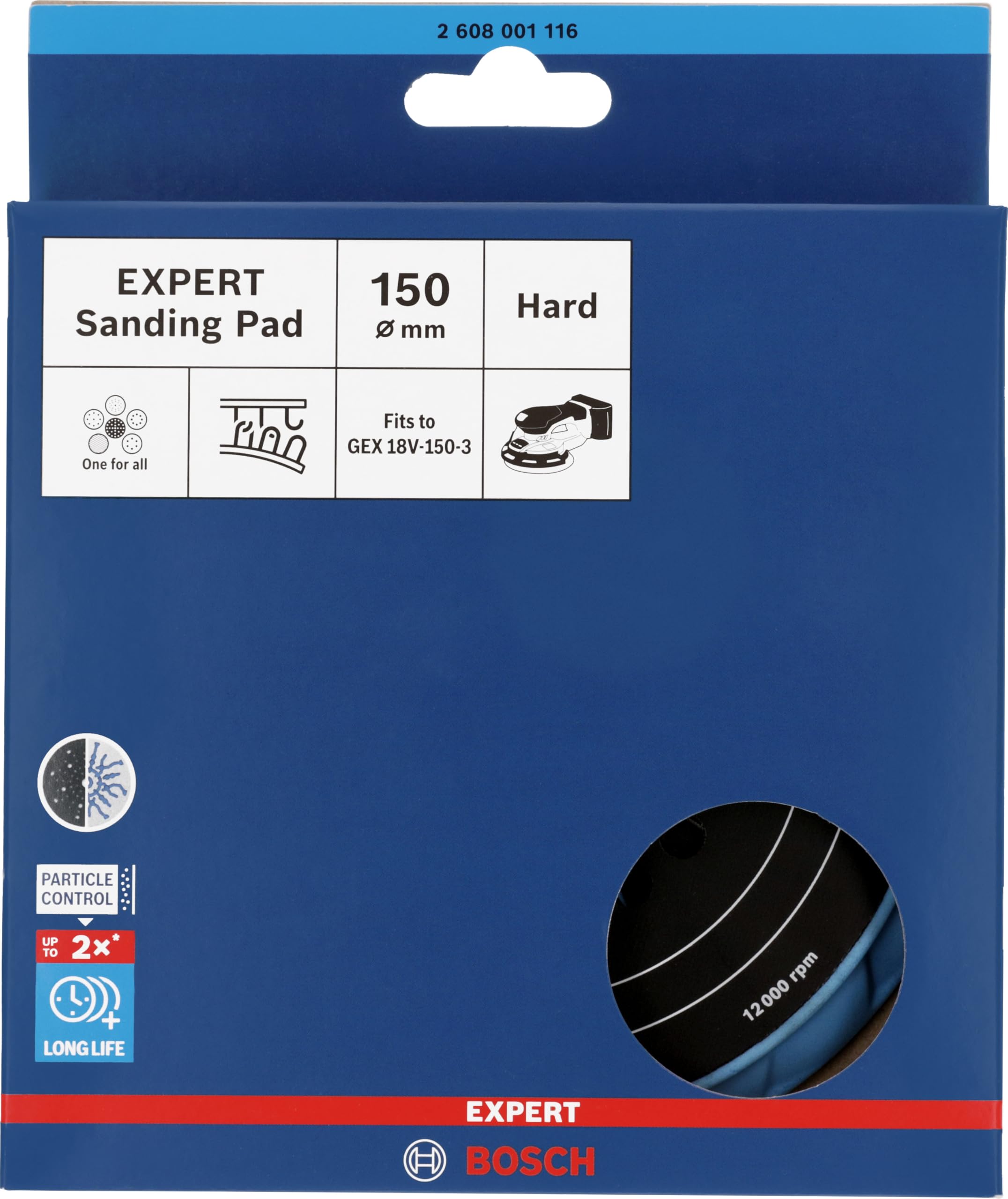 Bosch 1x Tarcza szlifierska EXPERT Multihole do szlifierek oscylacyjnych, 150 mm, miękka (Ø 150 mm, twardy, Professional Akcesoria Szlifierka mimośrodowa)