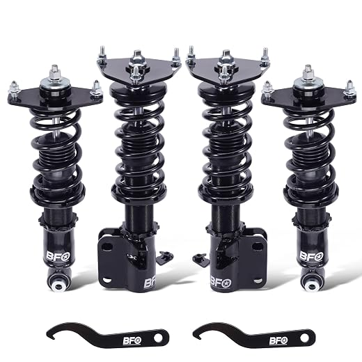 BFO Coilovers for Subaru BRZ ZN6/ZC6 2012-2020, for Scion FR-S 2012-2020, for Toyota 86 2012-2020, Height Adjustable Coilovers Suspension Kit, Preset Damping Shock Absorber, Lowering Kit, Black