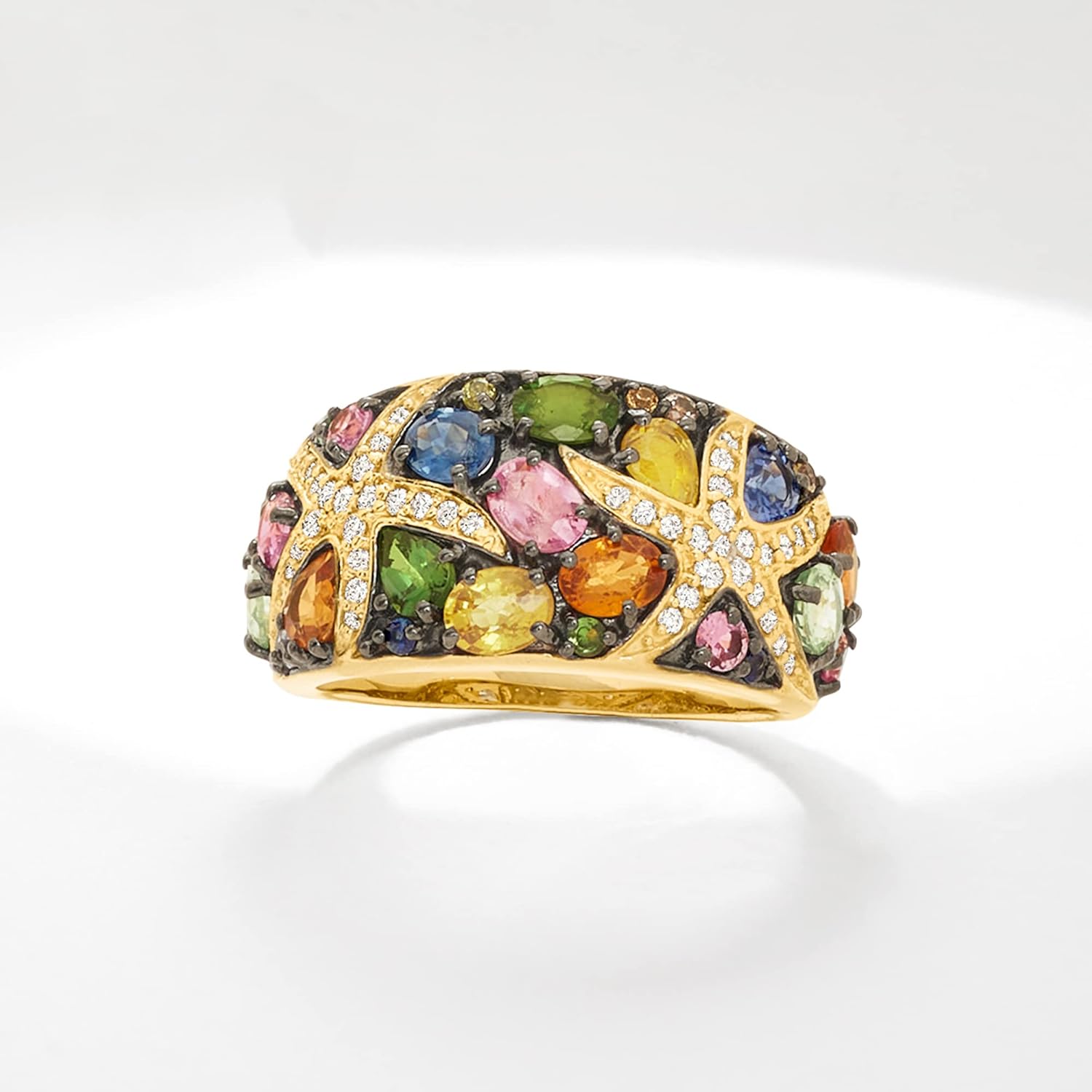 Ross-Simons 3.20 ct. t.w. Multi-Gemstone Starfish Ring With .25 ct. t.w. Diamonds in 14kt Yellow Gold - Image 4