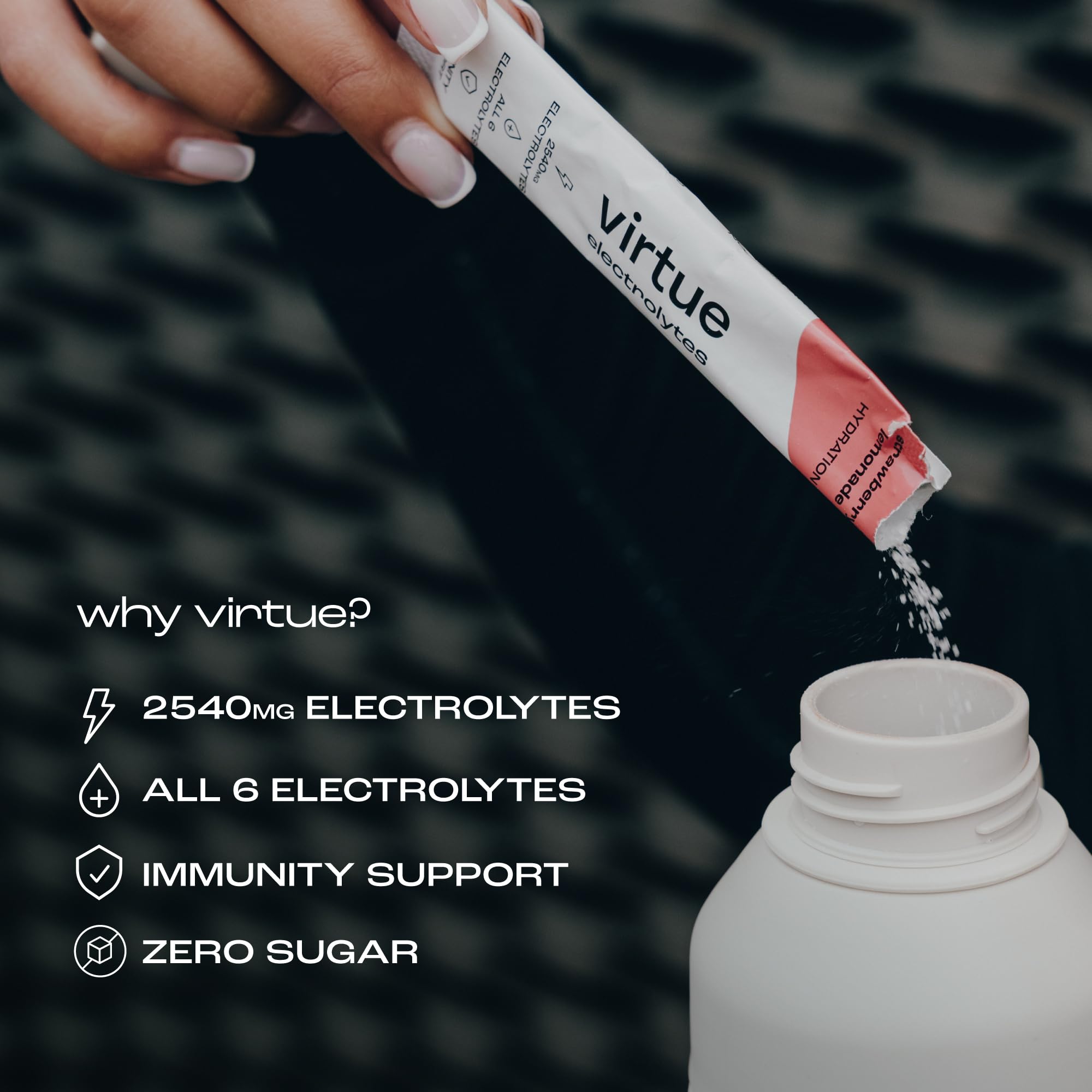Virtue Electrolytes Sobres de Hidratación - Cero Azúcar | 6 Electrolitos, Sales Hidratantes, Vitamina C (Multipack, Pack Variado)