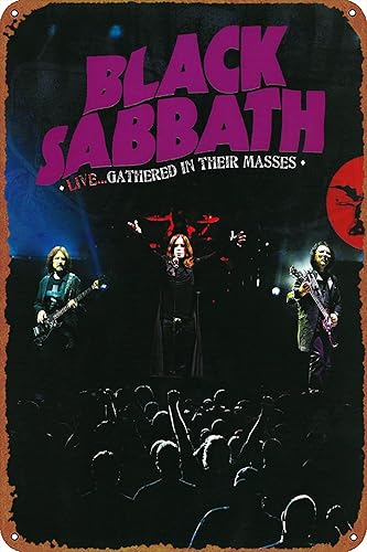 Cartel de metal Black Sabbath vintage para cafetería, bar, pub, decoración de pared del hogar, 8 x 12 pulgadas
