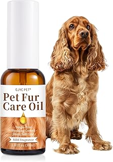 GJYC PET Fur Care Oil - Tangle Remover, Shiny Coat, Soothing Skin with Collagen & Natural Oils - Relaxing Massage Oil for ...