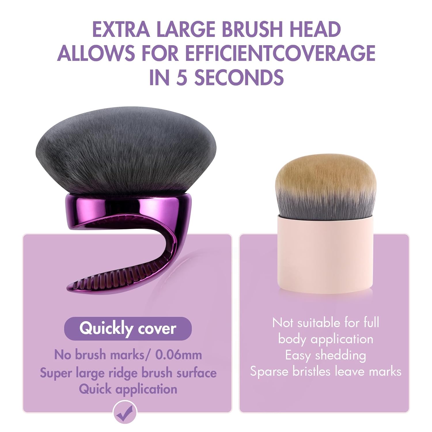 BS-MALL Extra-Large Multi-Purpose Body Brush – Luxury Travel-Friendly Self Tanning & Loose Powder Makeup Brush with Super Soft Bristles for Daily Use & Even Application - Image 3