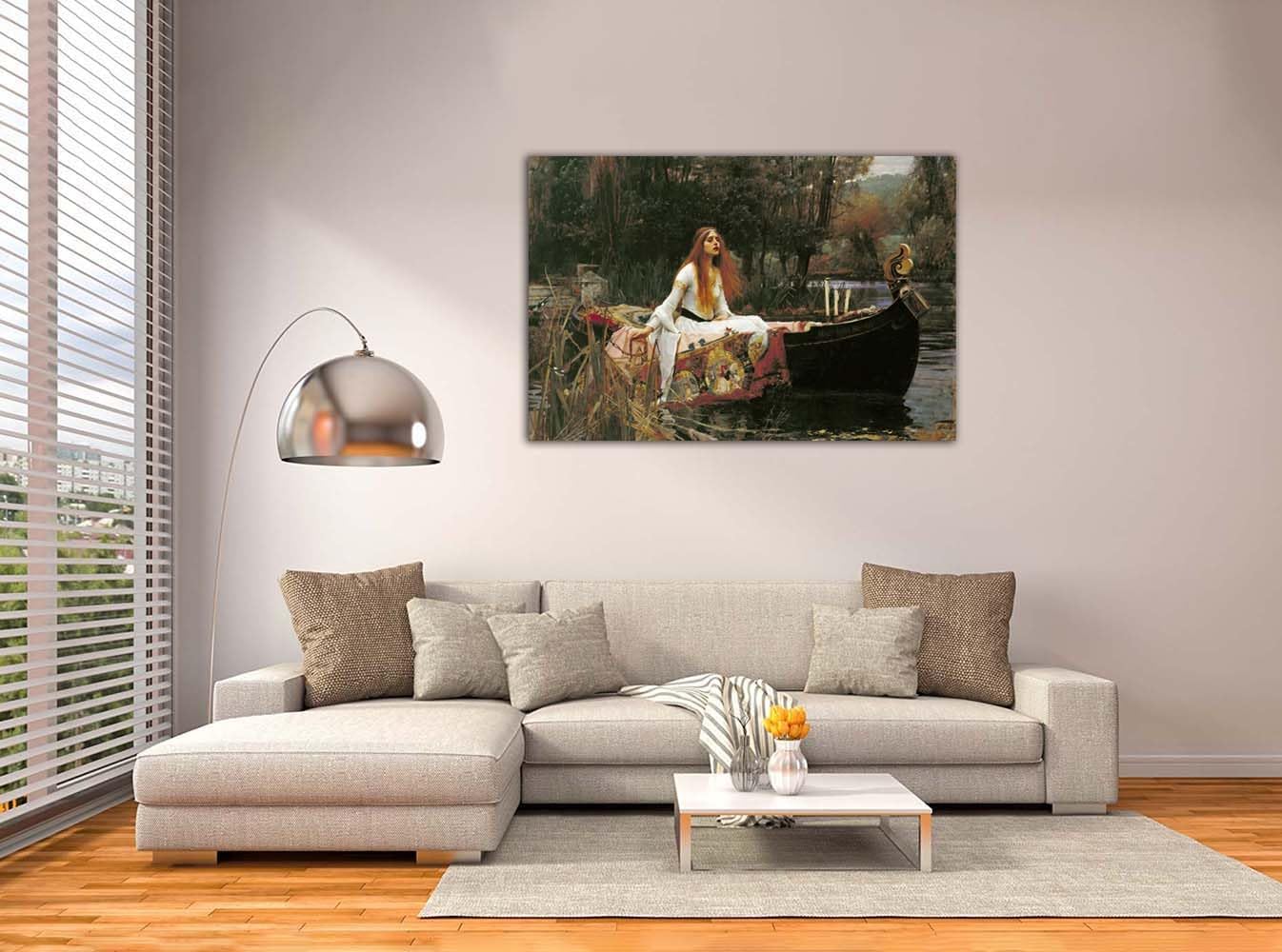 John William Waterhouse Poster The Lady of Shalott Art Painting Girl in a Boat Wall Art Picture Print Canvas Poster Modern Home Living Room Decor (16x24inch(40x60cm),No Framed)