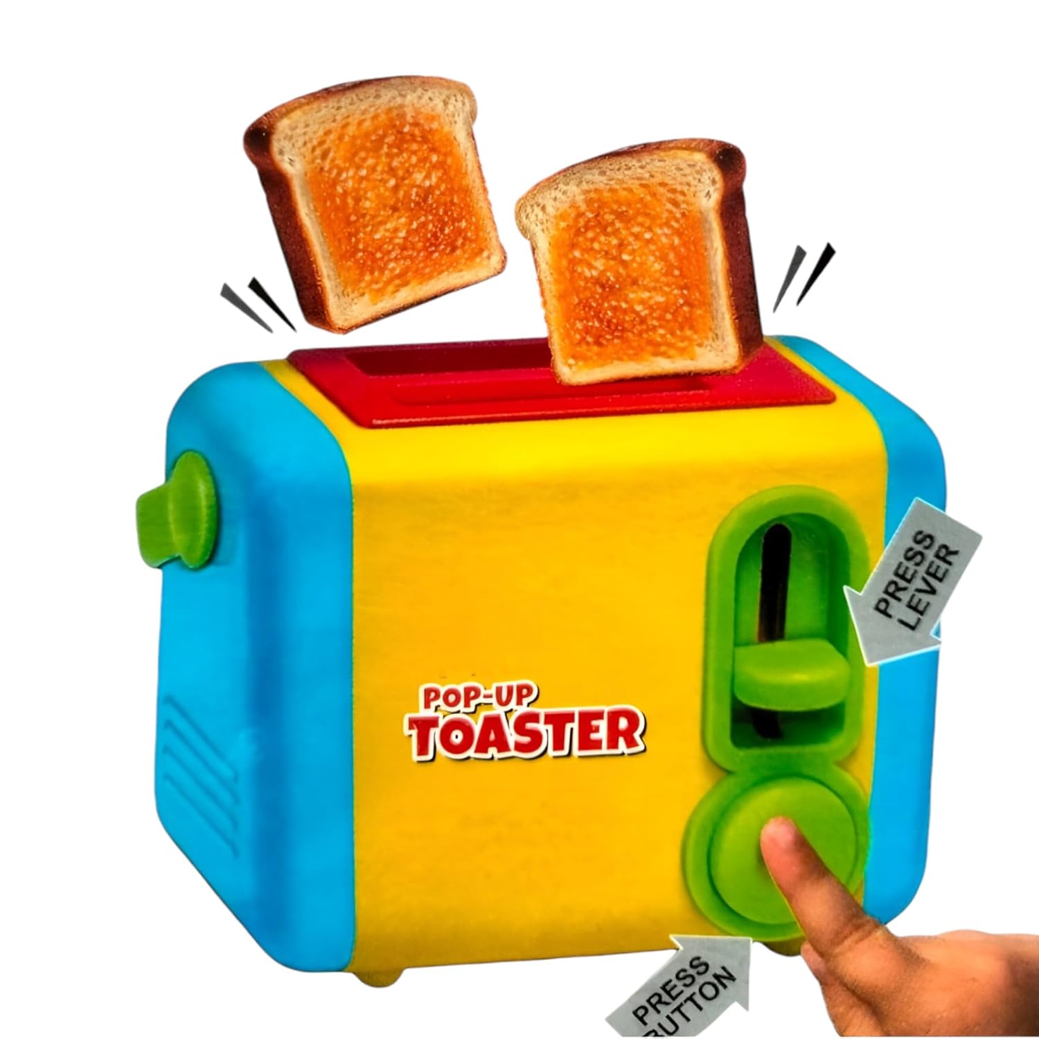 Pop-Up Toaster Toy for Kids, Pretend Play Toy for Kids, Make The Toast Pop Out, 10 Pc Set