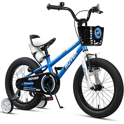 Glerc Rover Kids Bike, 12-18 Inch Boys Bike for 2-9 Years Old Children, Kids Bicycle with Water Bottle & Basket & Training Wheels, Multiple Colors