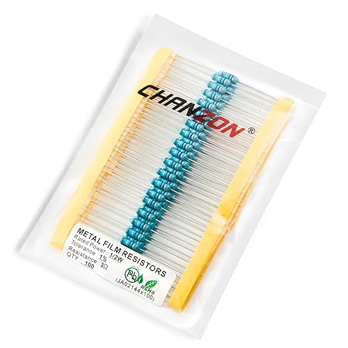 Vista 26 de Chanzon 100pcs 1/2W (0.5W) 100 Ohmios Resistencia fija de película metálica Ohmios 0.01 ±1% Tolerancia 100R MF Resistencias de orificio pasante