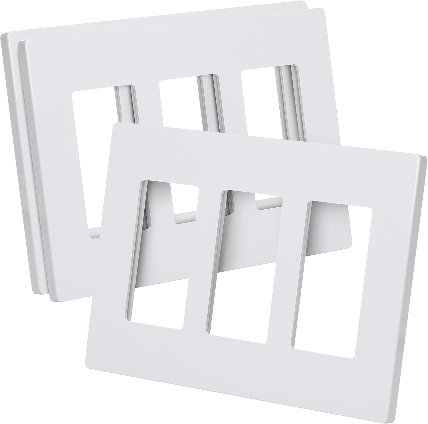 Bates Screwless Decorator Wall Plates, Three Gang Switch Plate Covers