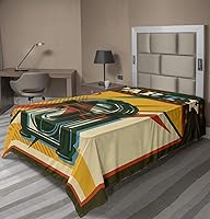 Vista 3 de Ambesonne Jukebox Flat Sheet, Digital Retro Print Party Themed Old Antique Music Radio, Soft Comfortable Top Sheet Decorative Bedding 1 Piece