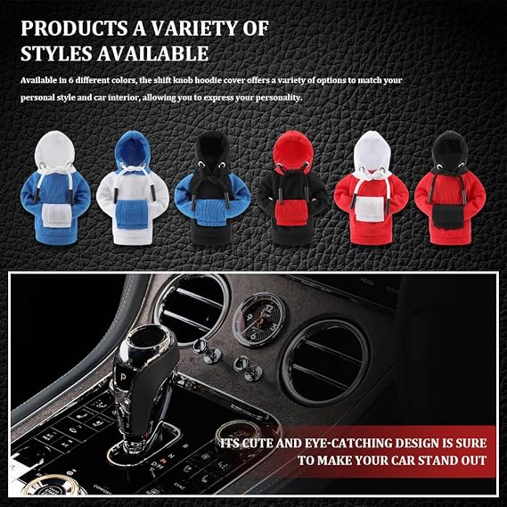 Universal Gear Shift Cover - 4.76Inch Funny Shifter Hoodie, Car Shifter Stick Protector Decoration for Most Car Gear Shift Levers